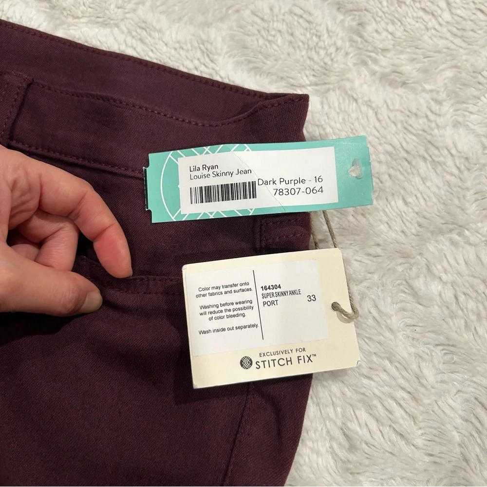 NWT Lila Ryan - Louise Skinny Jean Dark Purple 16 - Picture 12 of 13